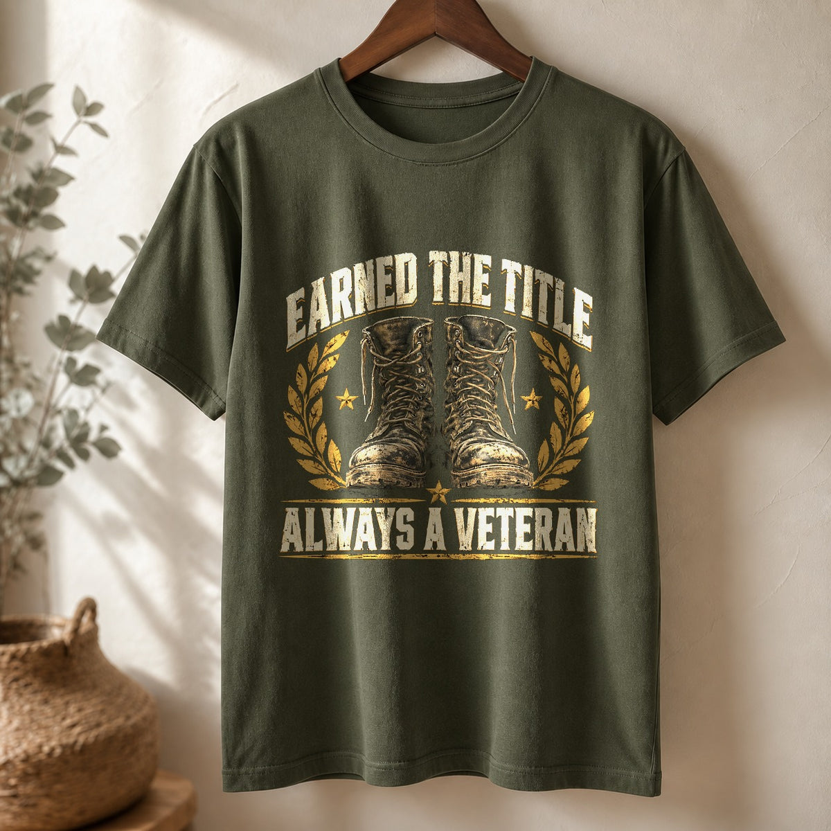 Comfort Colors Earned the Title Veteran Graphic T-Shirt, Moss