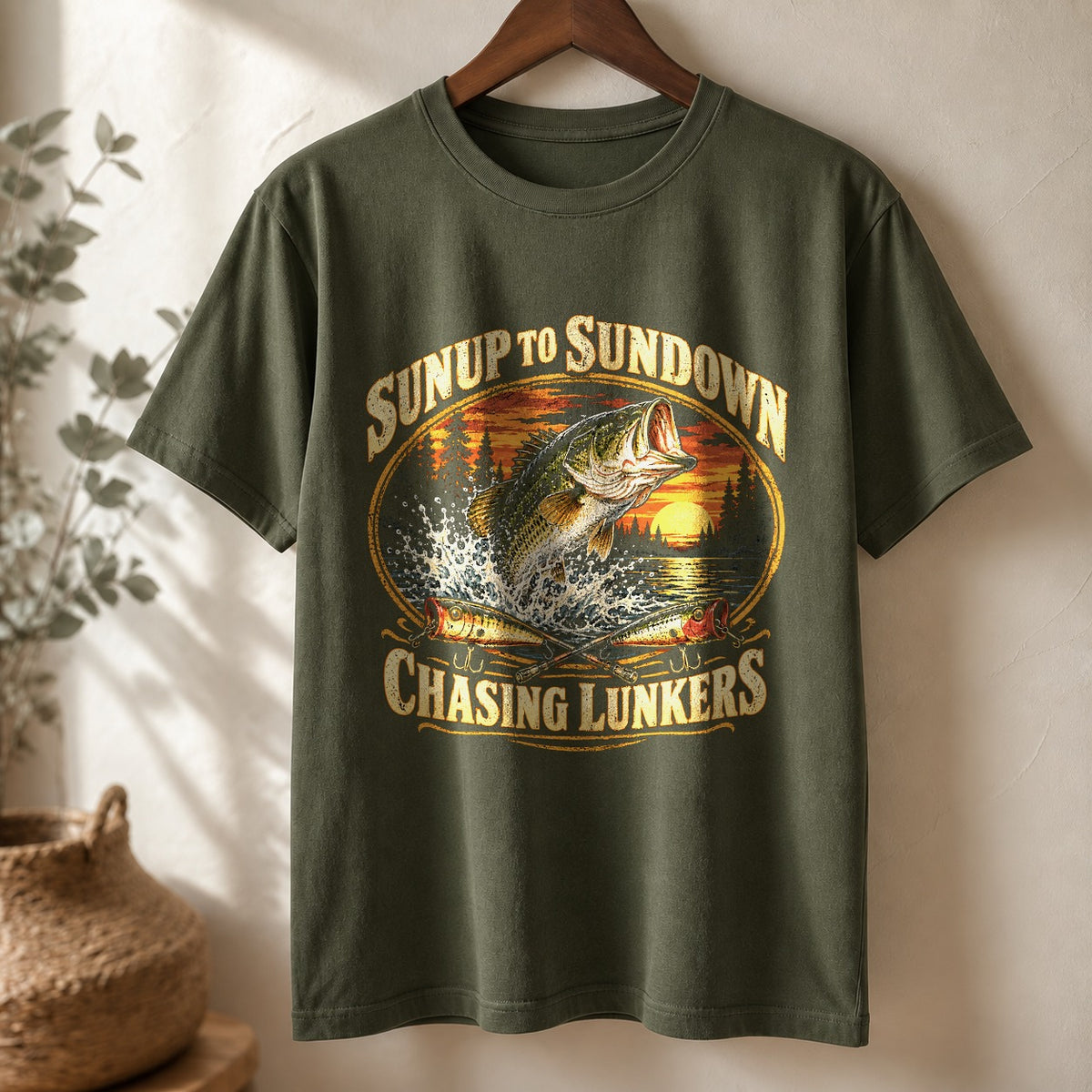 Chasing Lunkers Bass Fishing Comfort Colors T-Shirt