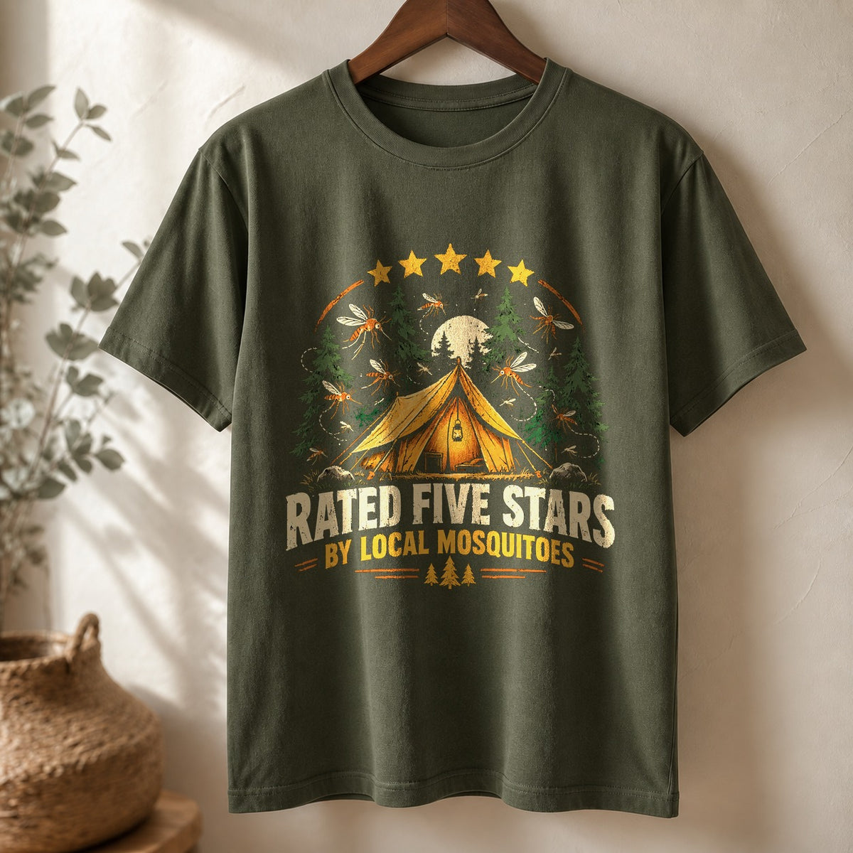 Five Star Mosquito Buffet Comfort Colors T-Shirt, Camping Humor Tee