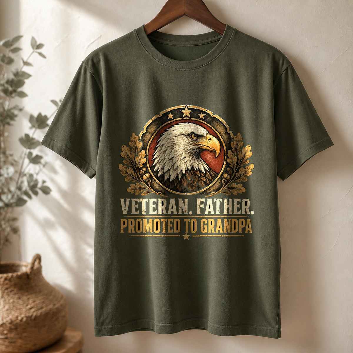 Veteran Promoted to Grandpa Comfort Colors T-Shirt