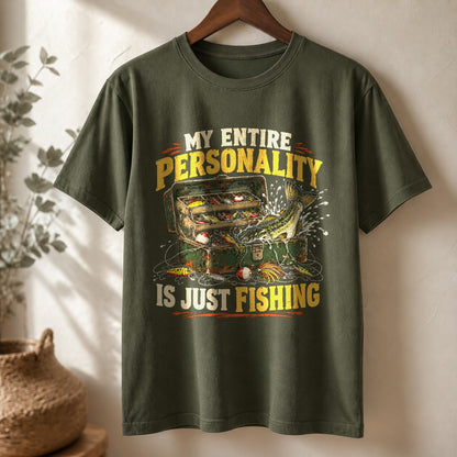 Comfort Colors Fishing Graphic T-Shirt, Tackle Box Humor Tee