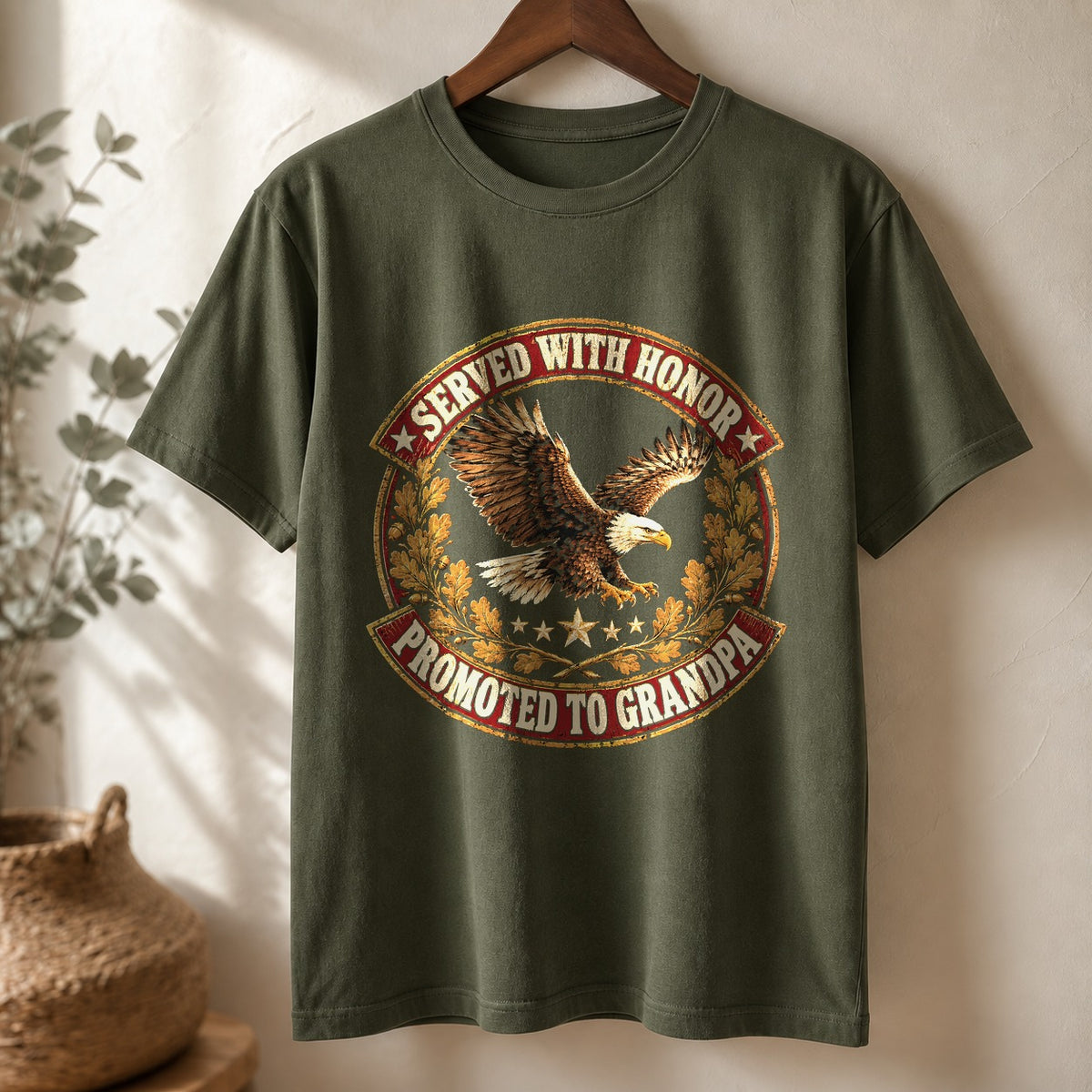 Promoted to Grandpa Veteran Comfort Colors T-Shirt