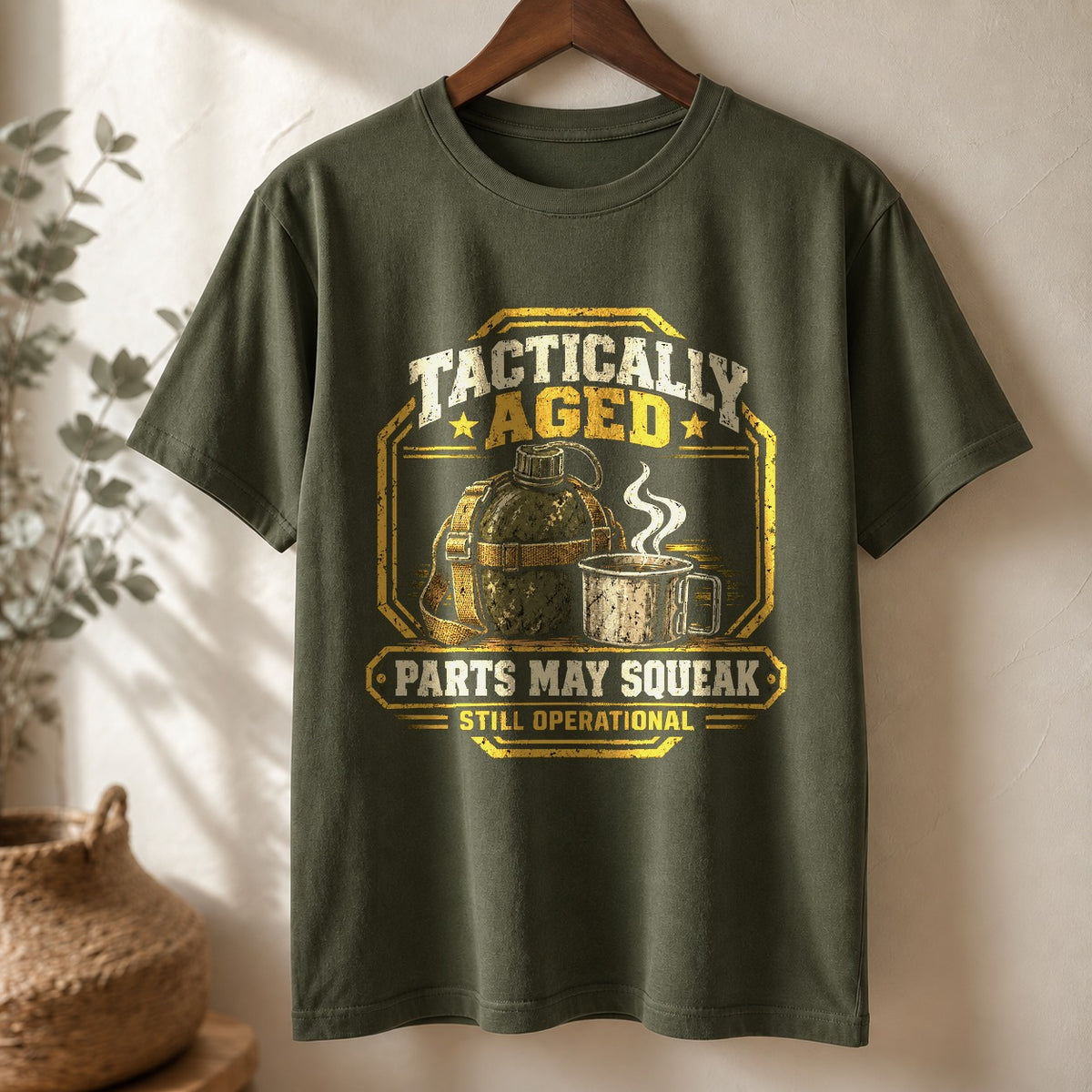 Comfort Colors Veteran Humor T-Shirt, Tactically Aged Graphic