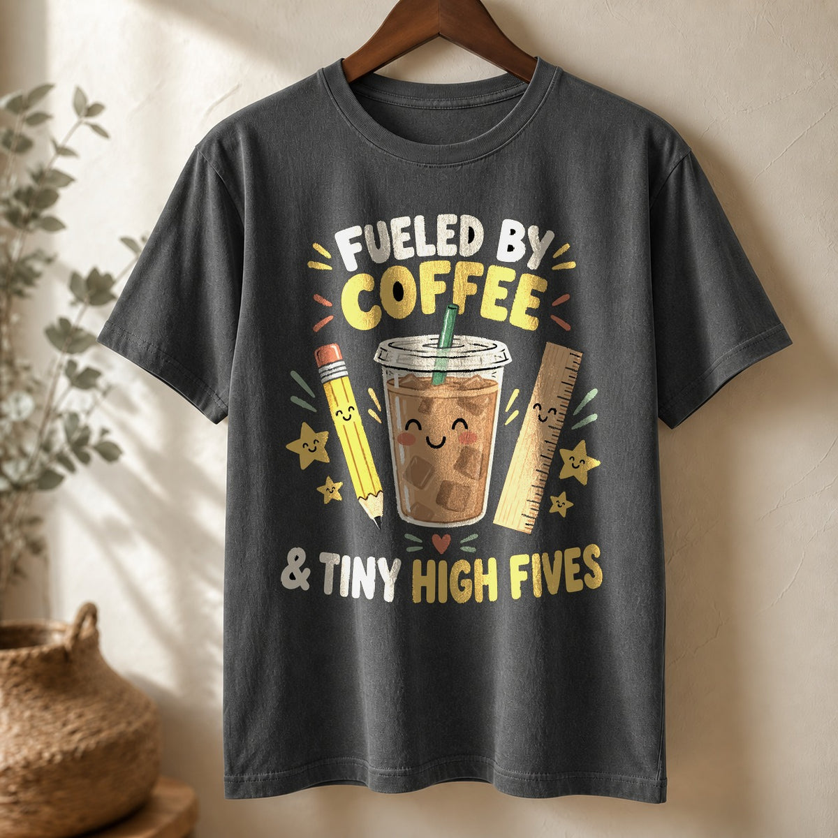 Tiny High Fives Comfort Colors T-Shirt, Teacher Graphic