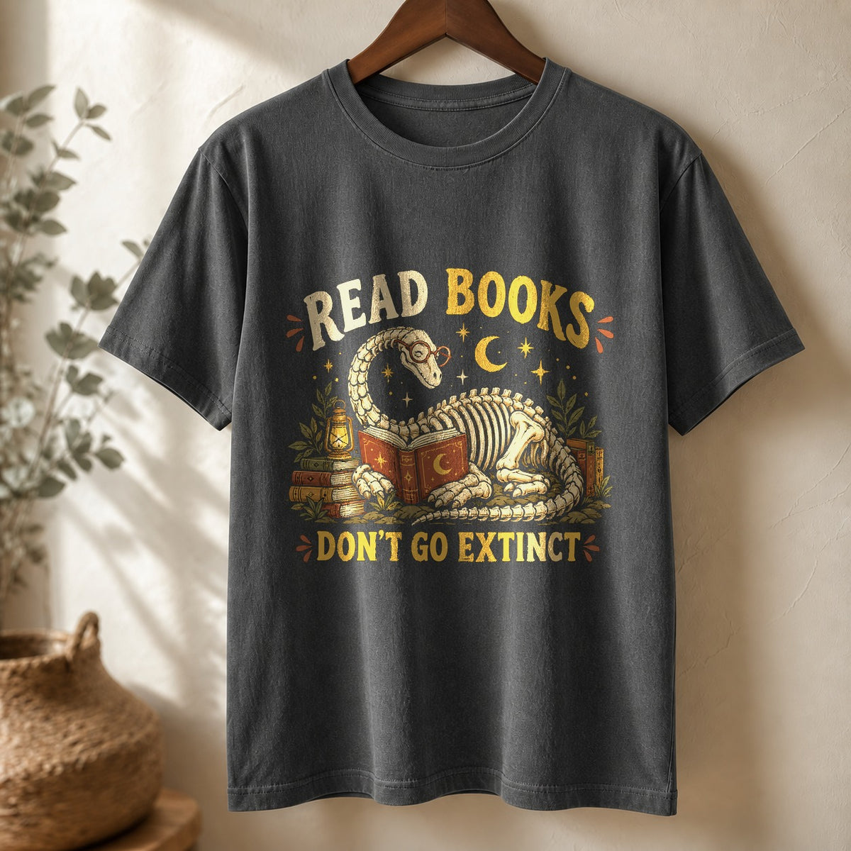 Comfort Colors T-Shirt, Read Books Dinosaur Graphic Tee