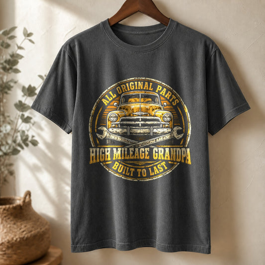 High Mileage Grandpa Comfort Colors T-Shirt, Classic Truck Tee