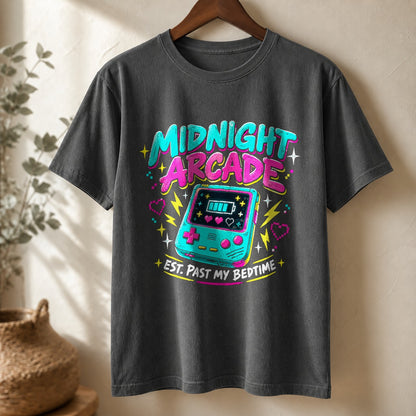 Midnight Arcade Gamer Comfort Colors T-Shirt, Pepper