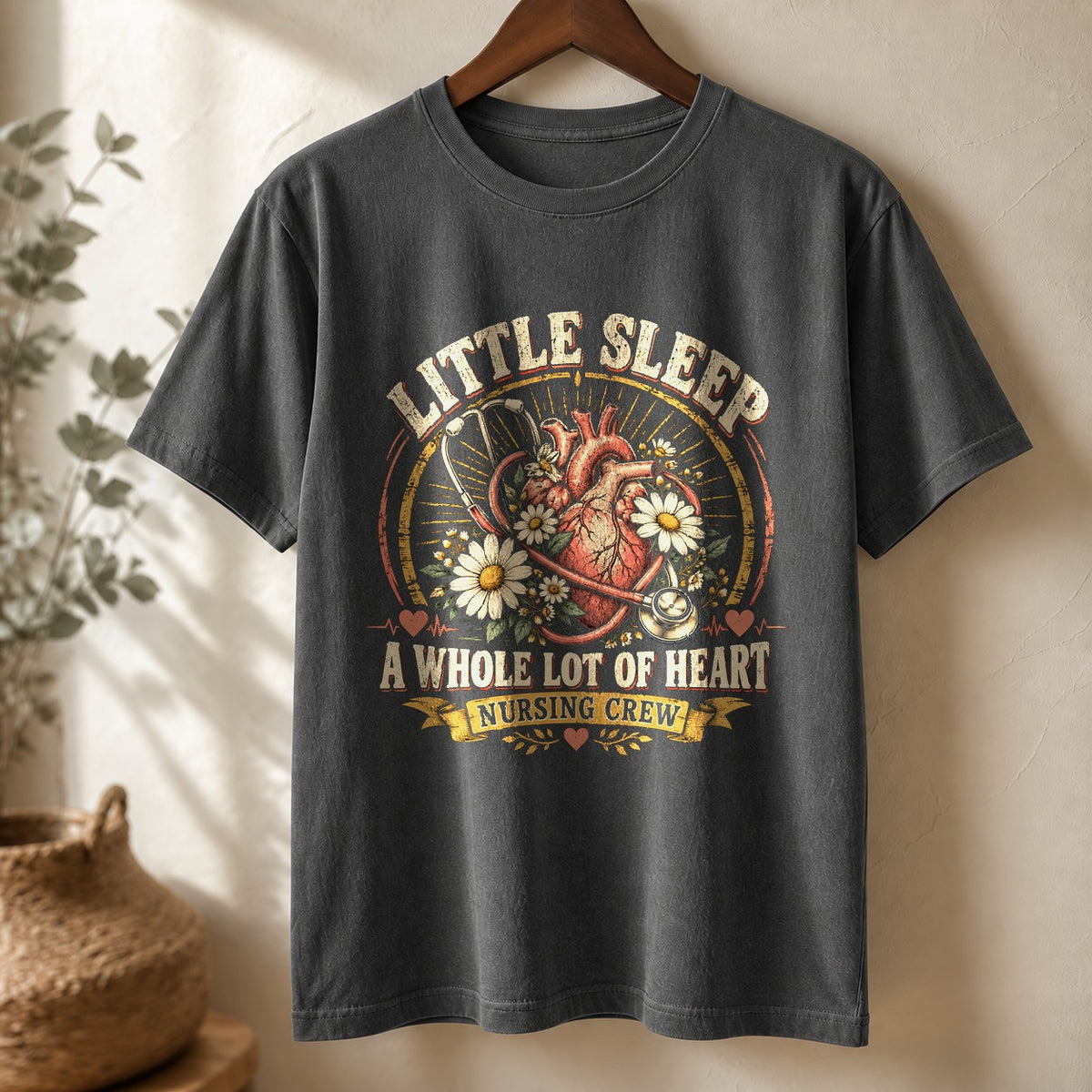 Nurse Crew Comfort Colors T-Shirt, Whole Lot of Heart