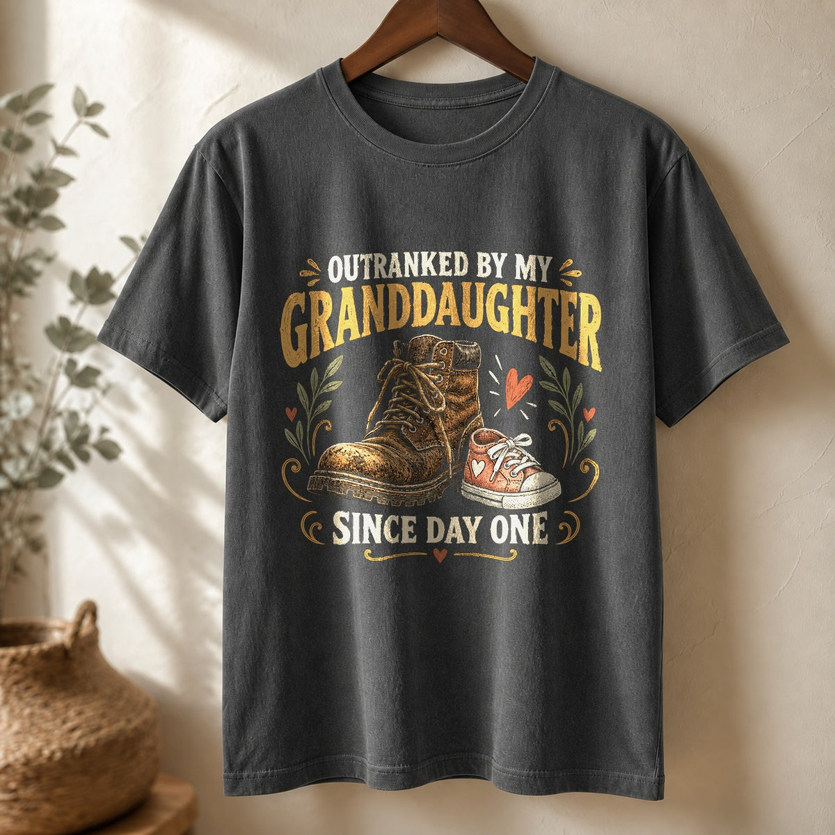 Outranked Grandpa Comfort Colors T-Shirt, Granddaughter Graphic