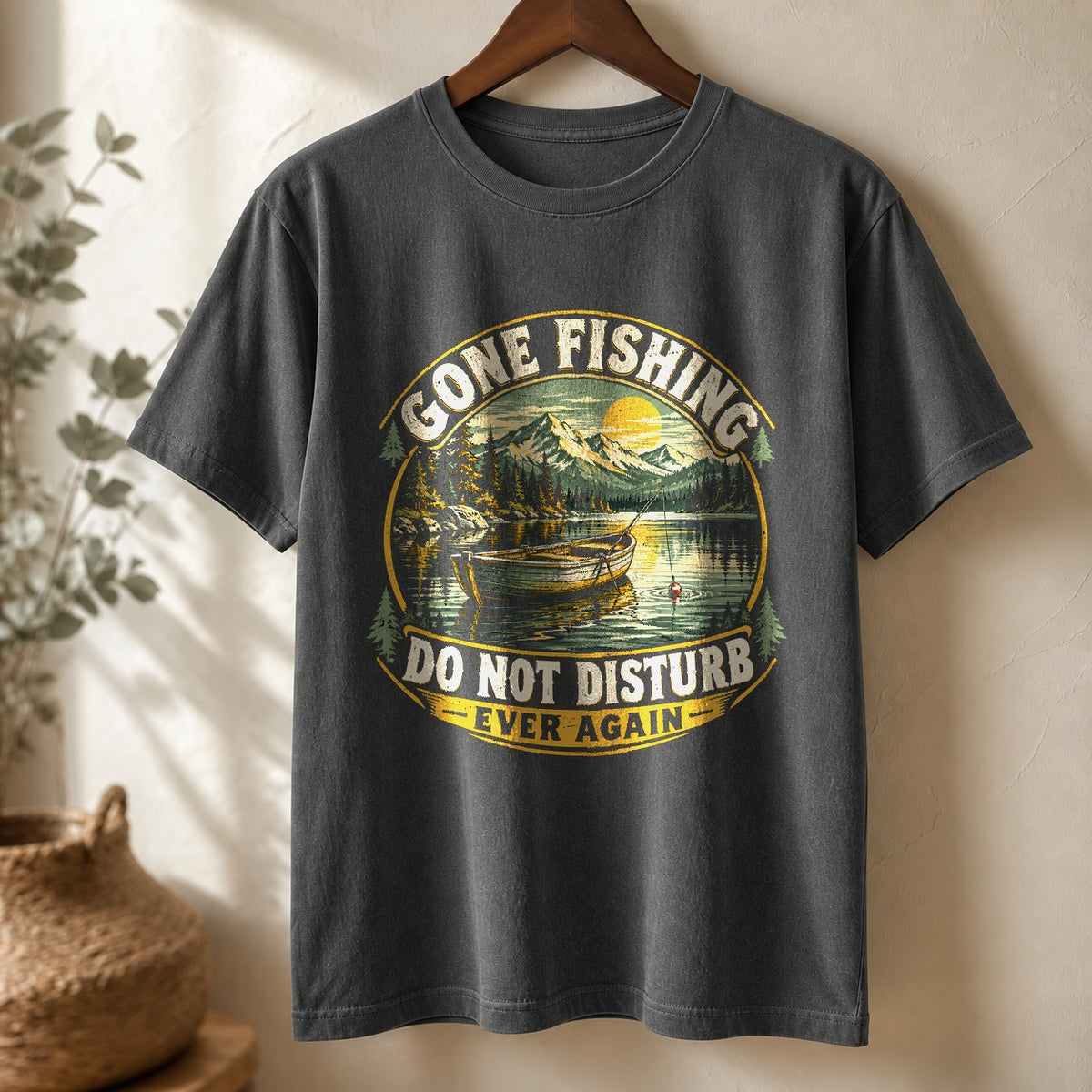 Gone Fishing Forever Comfort Colors T-Shirt, Lake Retirement Tee