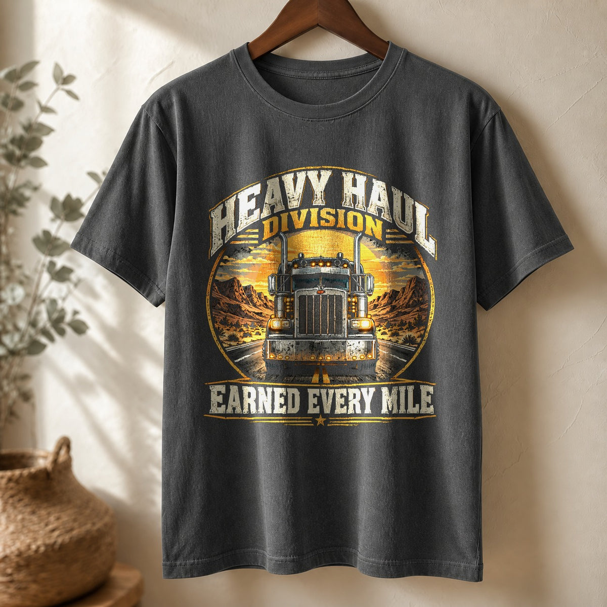 Comfort Colors T-Shirt, Earned Every Mile Trucker Workwear