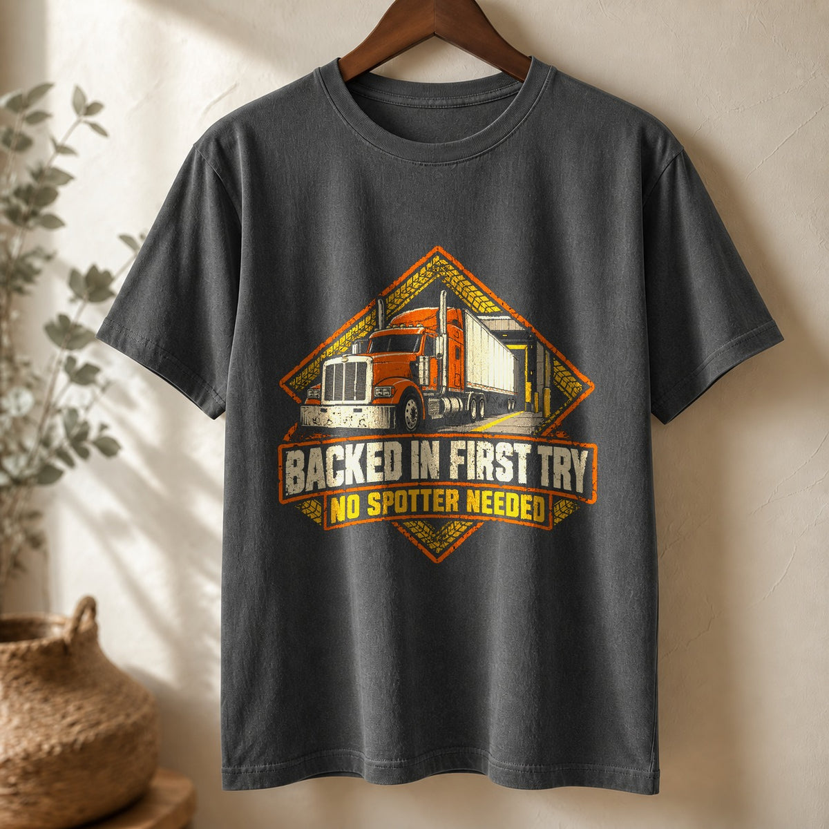 Backing Skill Badge Comfort Colors T-Shirt, Truck Driver Graphic Tee