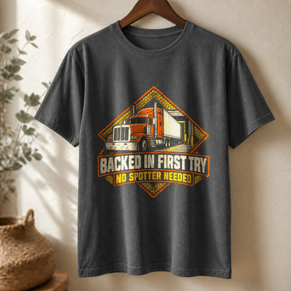 Backing Skill Badge Comfort Colors T-Shirt, Truck Driver Graphic Tee
