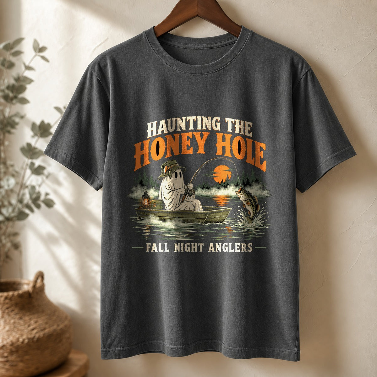 Haunting the Honey Hole Comfort Colors T-Shirt, Halloween Fishing