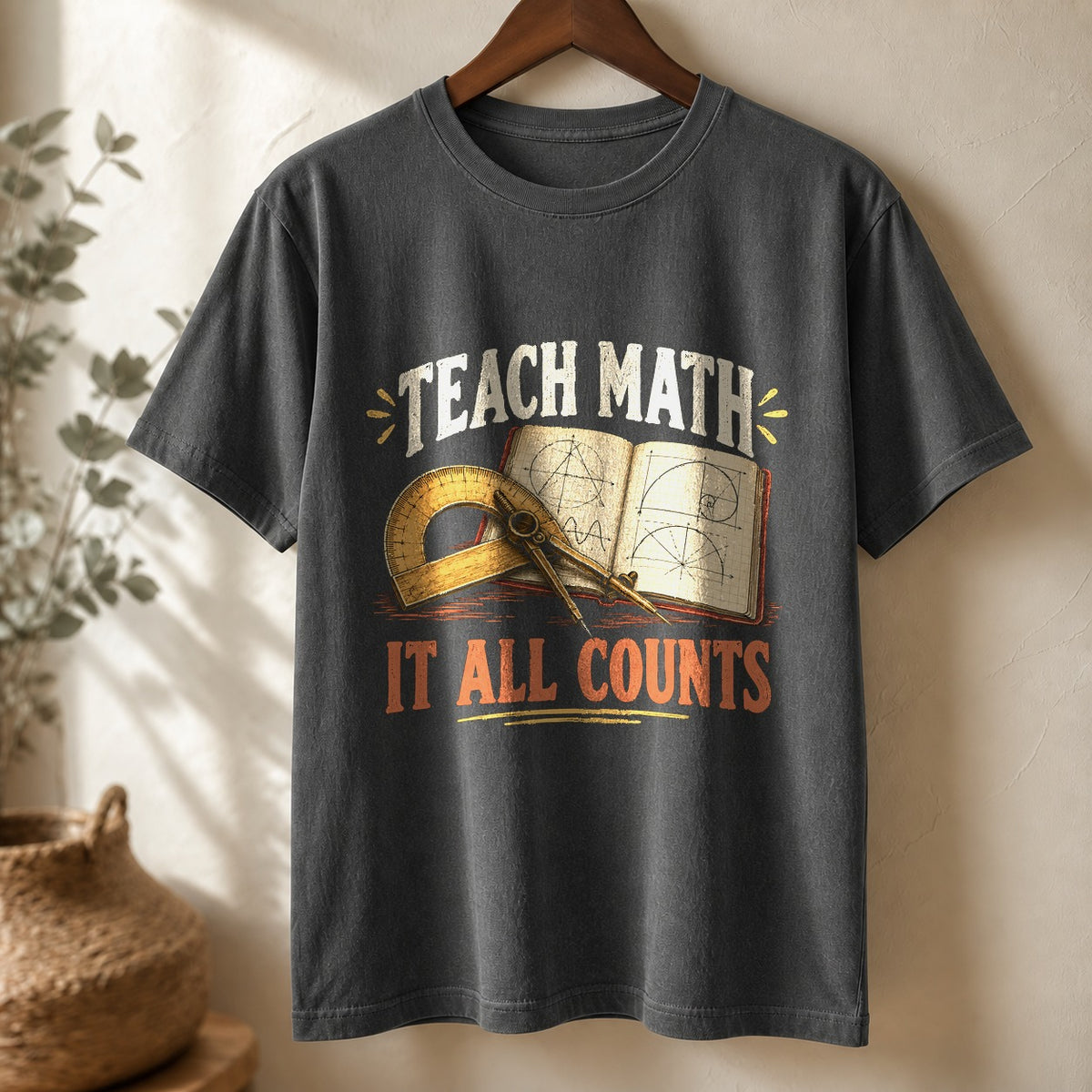 Comfort Colors T-Shirt, It All Counts Math Educator Graphic
