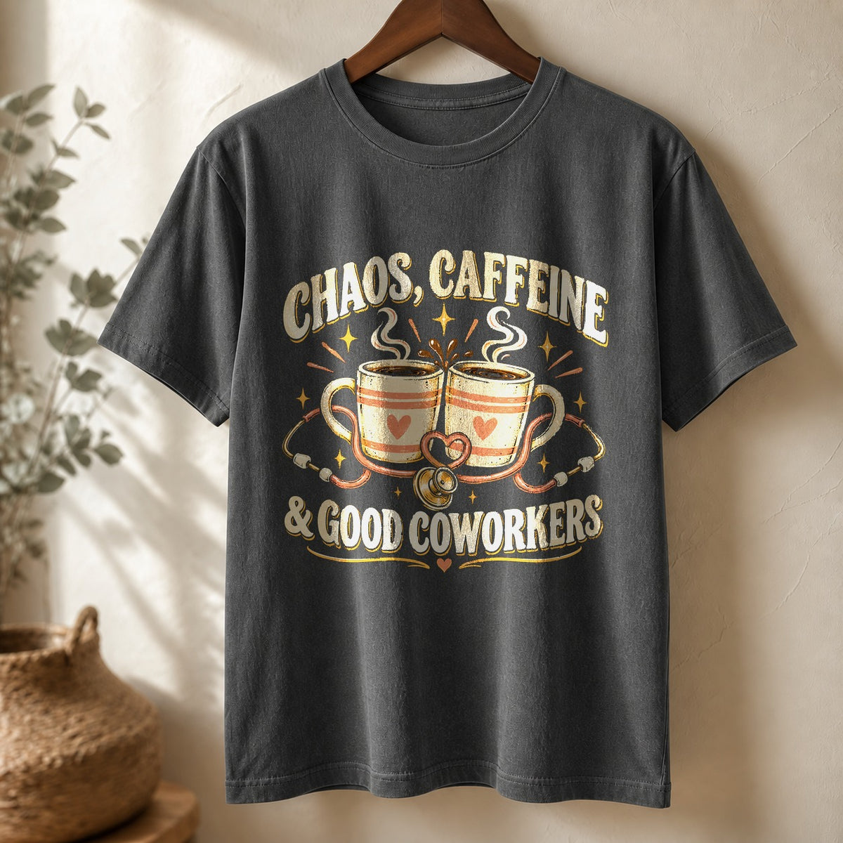 Comfort Colors Graphic T-Shirt, Shift Survival Duo Nurse Coffee Tee