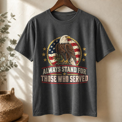 Those Who Served Distressed Badge Comfort Colors T-Shirt, Pepper