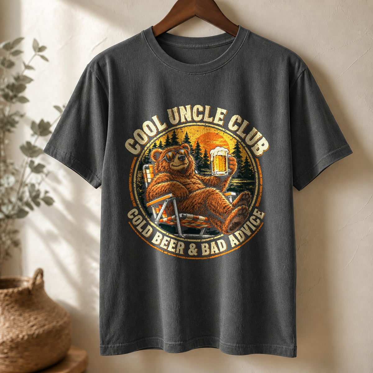 Cool Uncle Club Comfort Colors Graphic T-Shirt, Beer Lover Gift