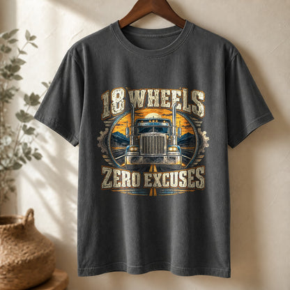 Comfort Colors T-Shirt, Eighteen Wheels Trucker Graphic