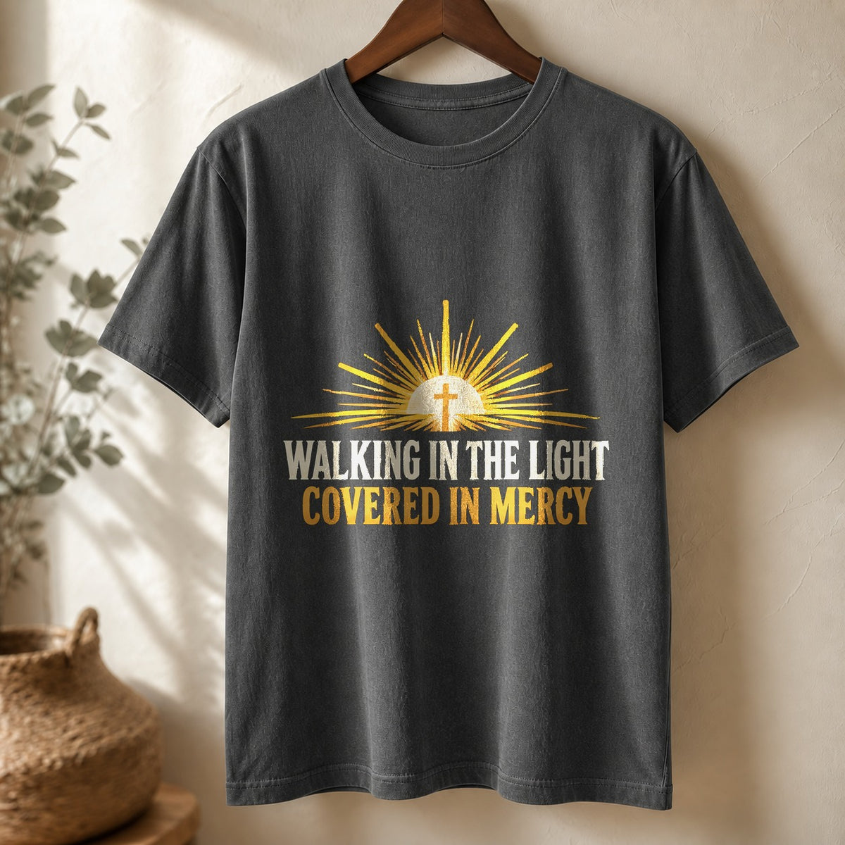 Comfort Colors Walking in the Light Christian Streetwear T-Shirt
