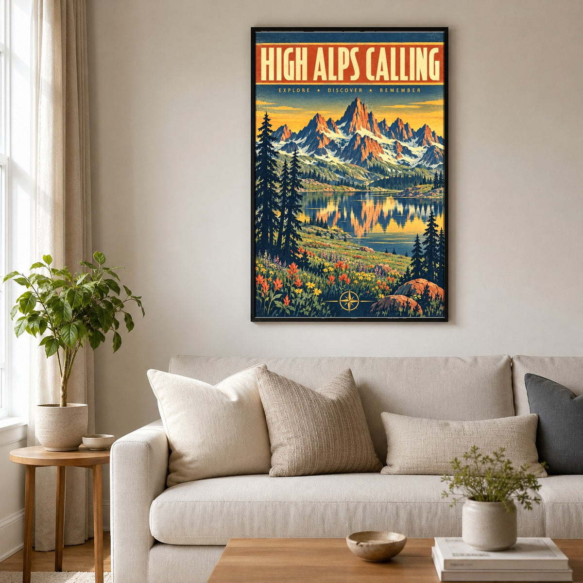 High Alps Calling National Park Vintage Travel Art Poster
