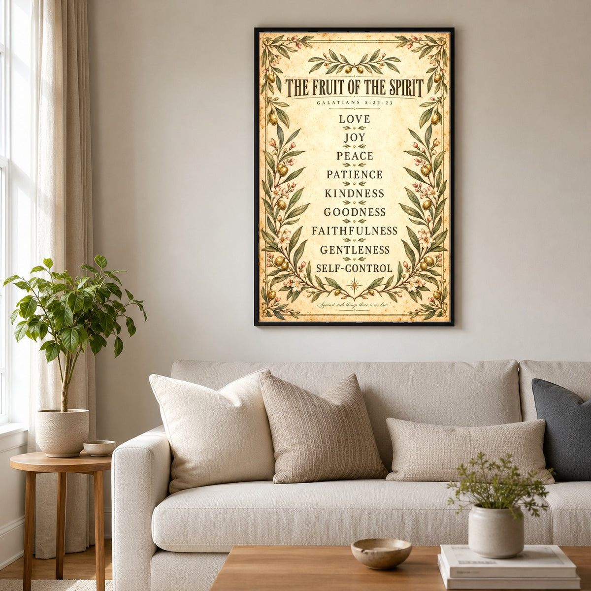 Botanical Fruit of the Spirit Scripture Poster
