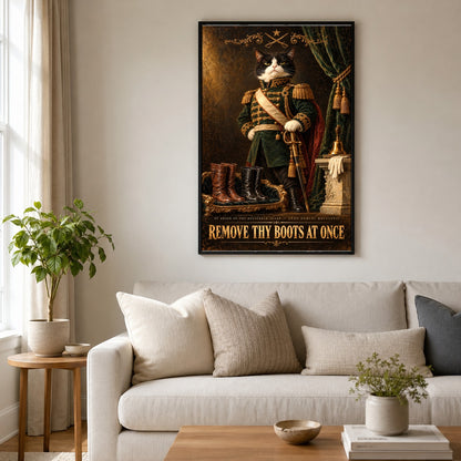 Regal Cat Military Sentry Remove Boots Wall Art Poster