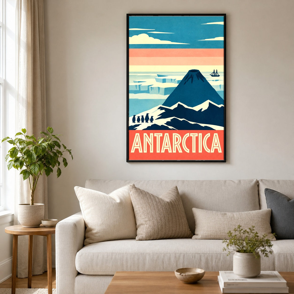 Antarctica Vintage Travel Poster Wall Art Print