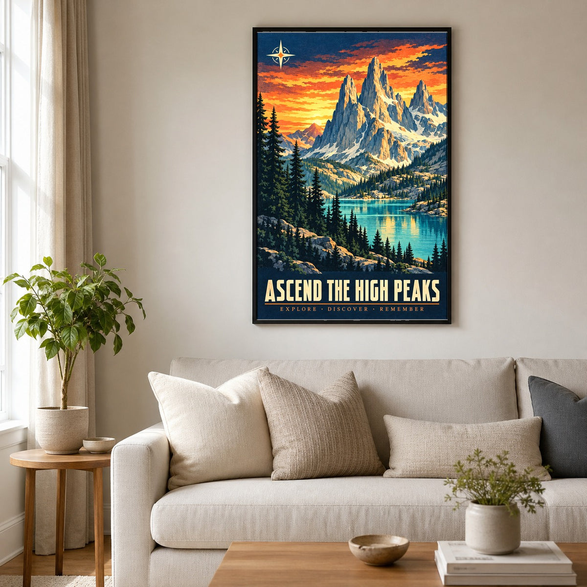 Alpine Crest Vintage Travel Poster, Retro National Park Wall Art