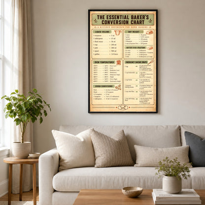 Bakers Kitchen Reference Guide Chart Poster