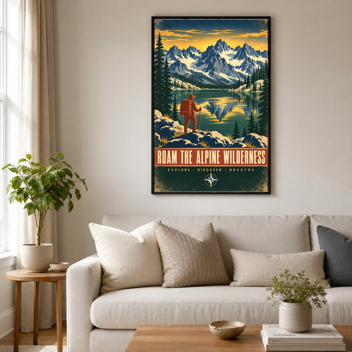 Alpine Tarn Wilderness Vintage Travel Art Poster