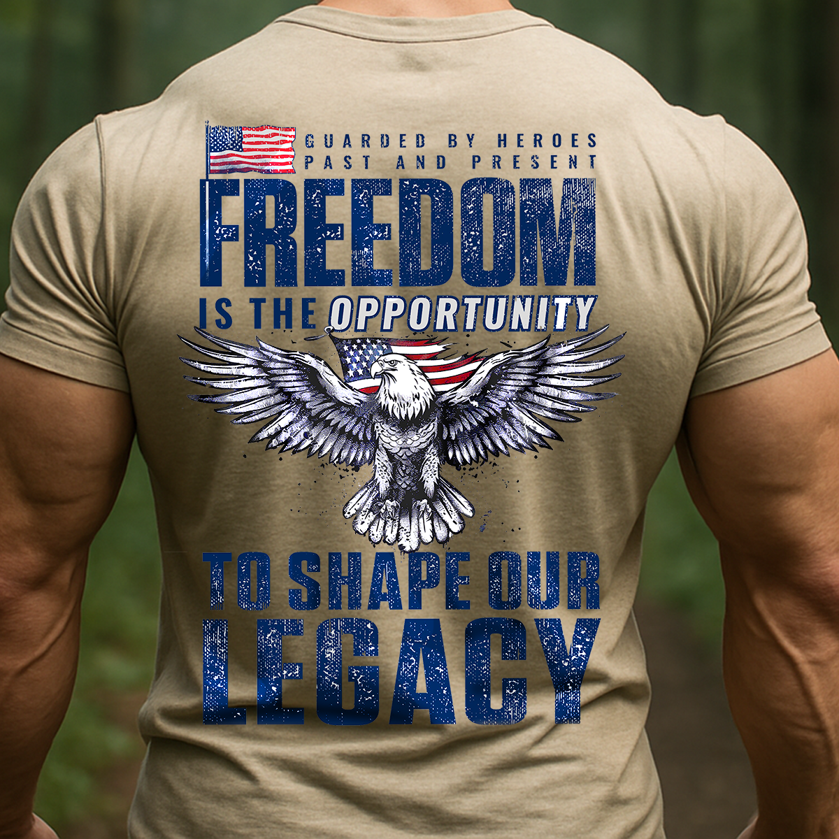 USA Veteran Tribute Unisex Shirt - Freedom Guarded by Heroes Military Patriot