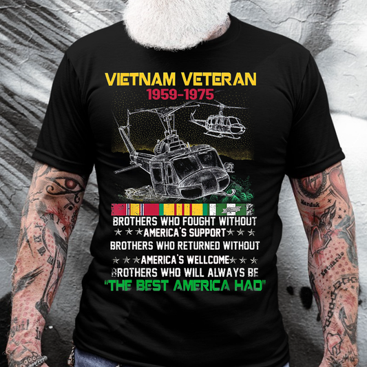 The Best America Had – Vietnam Veteran 1959-1975 UH-1 Huey Helicopter Tribute Shirt