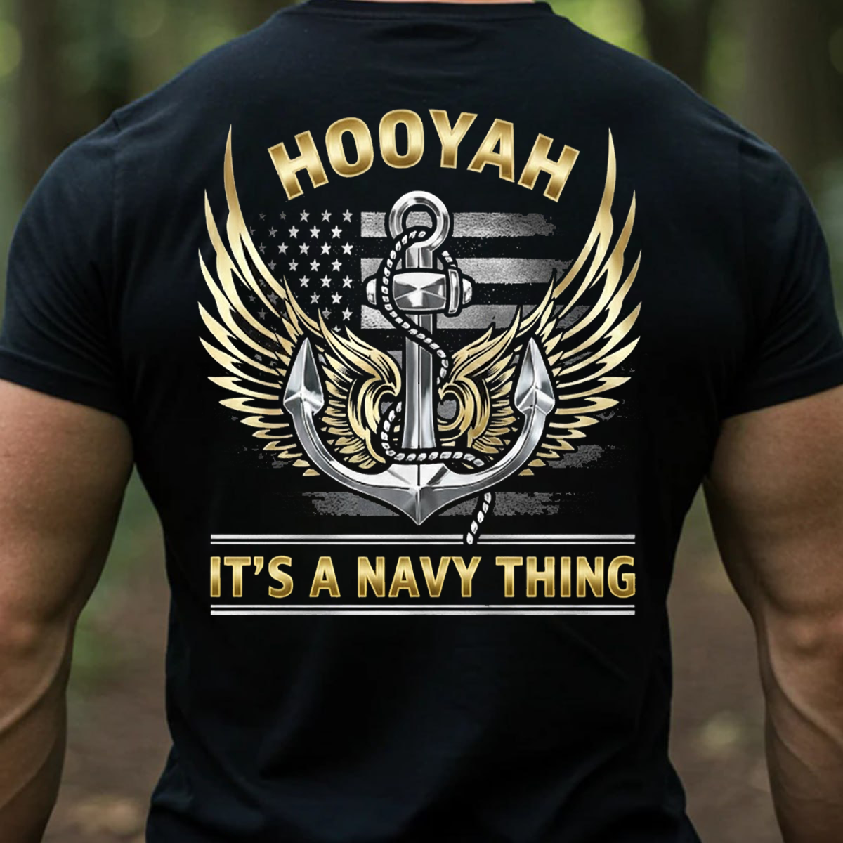 HOOYAH It’s a Navy Thing Shirt – US Navy Veteran Anchor Wings Tee, Gift for Veterans Day