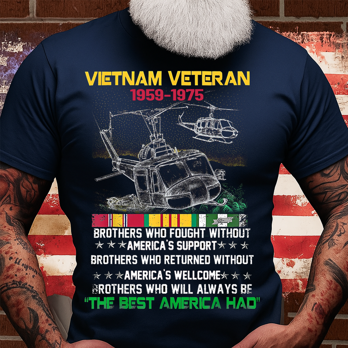 The Best America Had – Vietnam Veteran 1959-1975 UH-1 Huey Helicopter Tribute Shirt