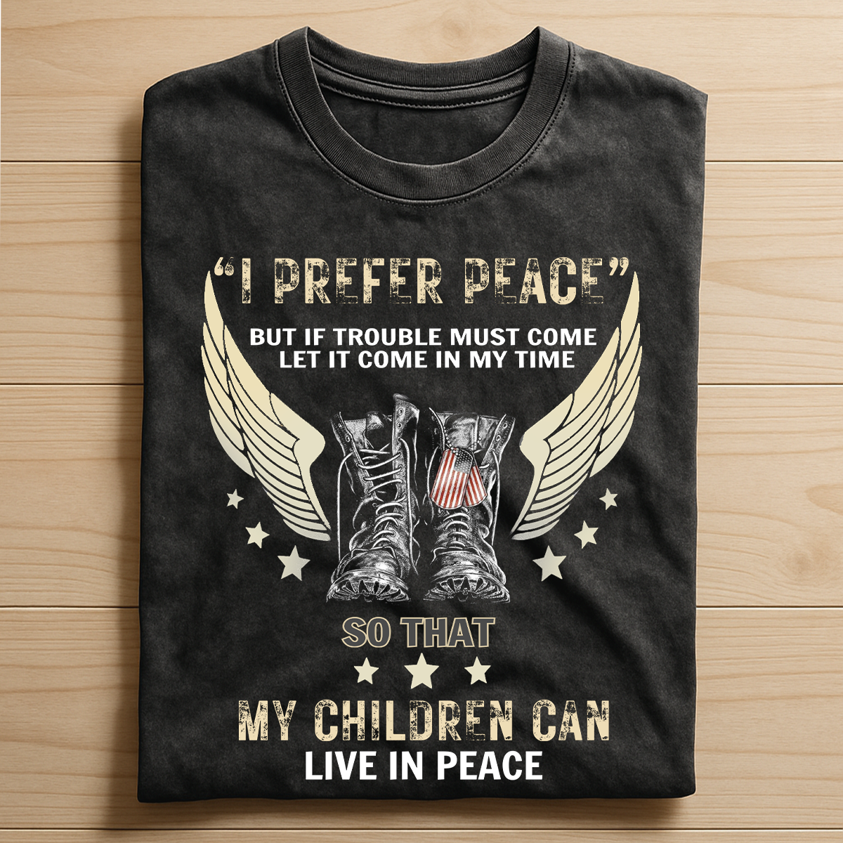 Vintage “I Prefer Peace” Patriotic Military Unisex T-Shirt, Military Inspired Graphic Tee