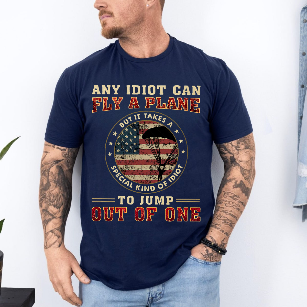 It Takes Special Kind Of Idiots to Jump Out Of One Unisex T-shirt, Paratrooper Airborne Vintage Tee