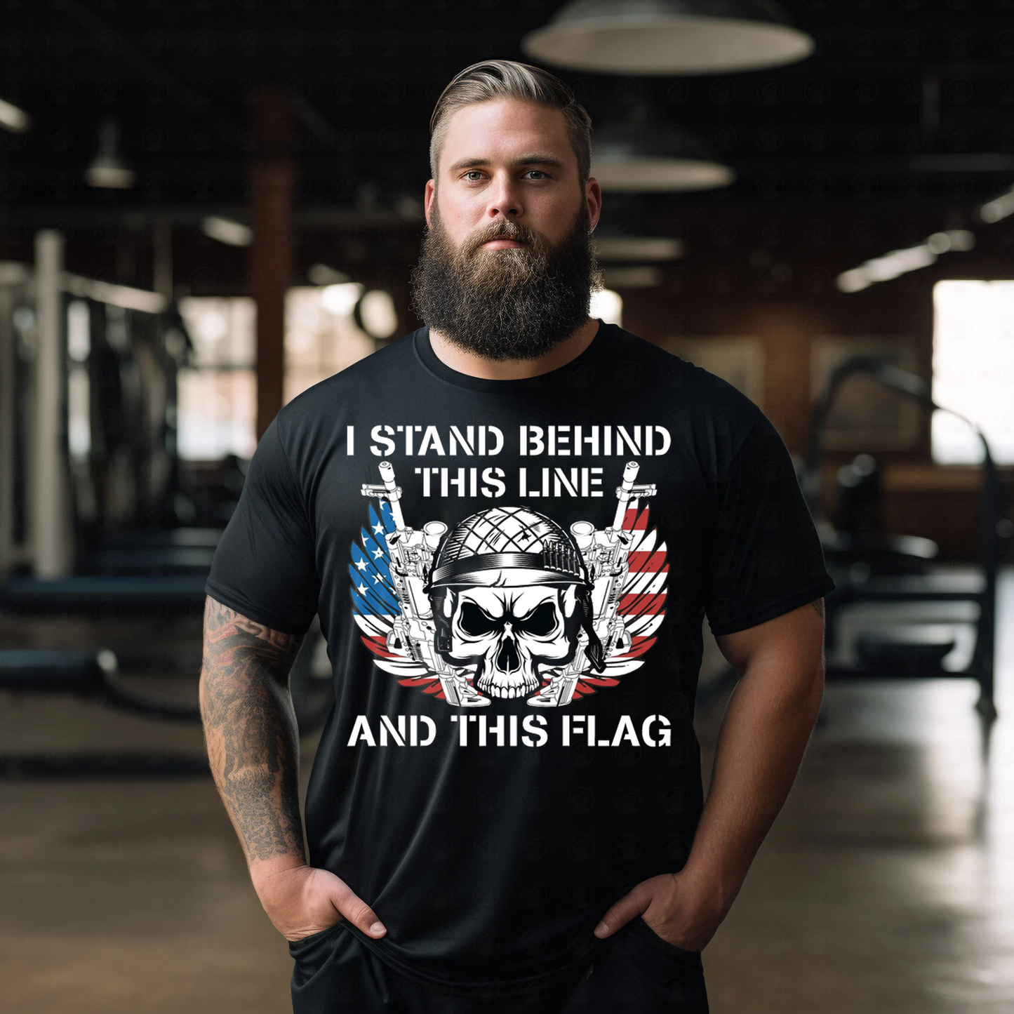 Patriotic American T-Shirt for Men - "Support the Country You Live In" Quote. A Great Gift for a Veteran Dad or Grandpa