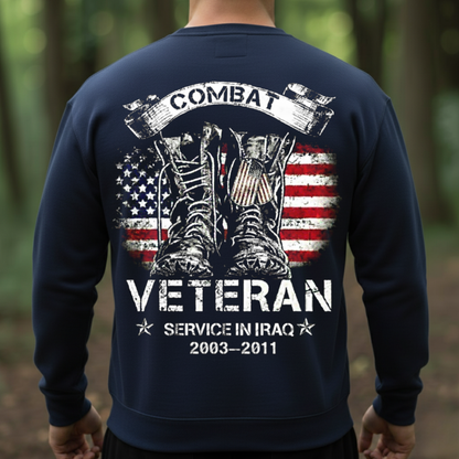 Combat Veteran Iraq 2003-2011 T-Shirt, Sweatshirt, Hoodie, Gift for Veterans Day