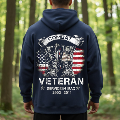 Combat Veteran Iraq 2003-2011 T-Shirt, Sweatshirt, Hoodie, Gift for Veterans Day