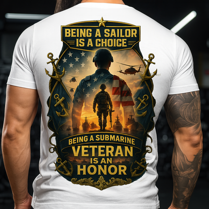 Submarine Veteran Shirt – Patriotic Military Sailor Gift for Dad & Grandpa, US Navy Veteran Honor Tee, Father’s Day & Grandfather Appreciation Present
