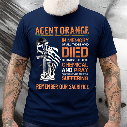 Agent Orange Vietnam War T-Shirt – In Memory of Those Who Died and Still Suffering, Vietnam Veteran Tribute Tee