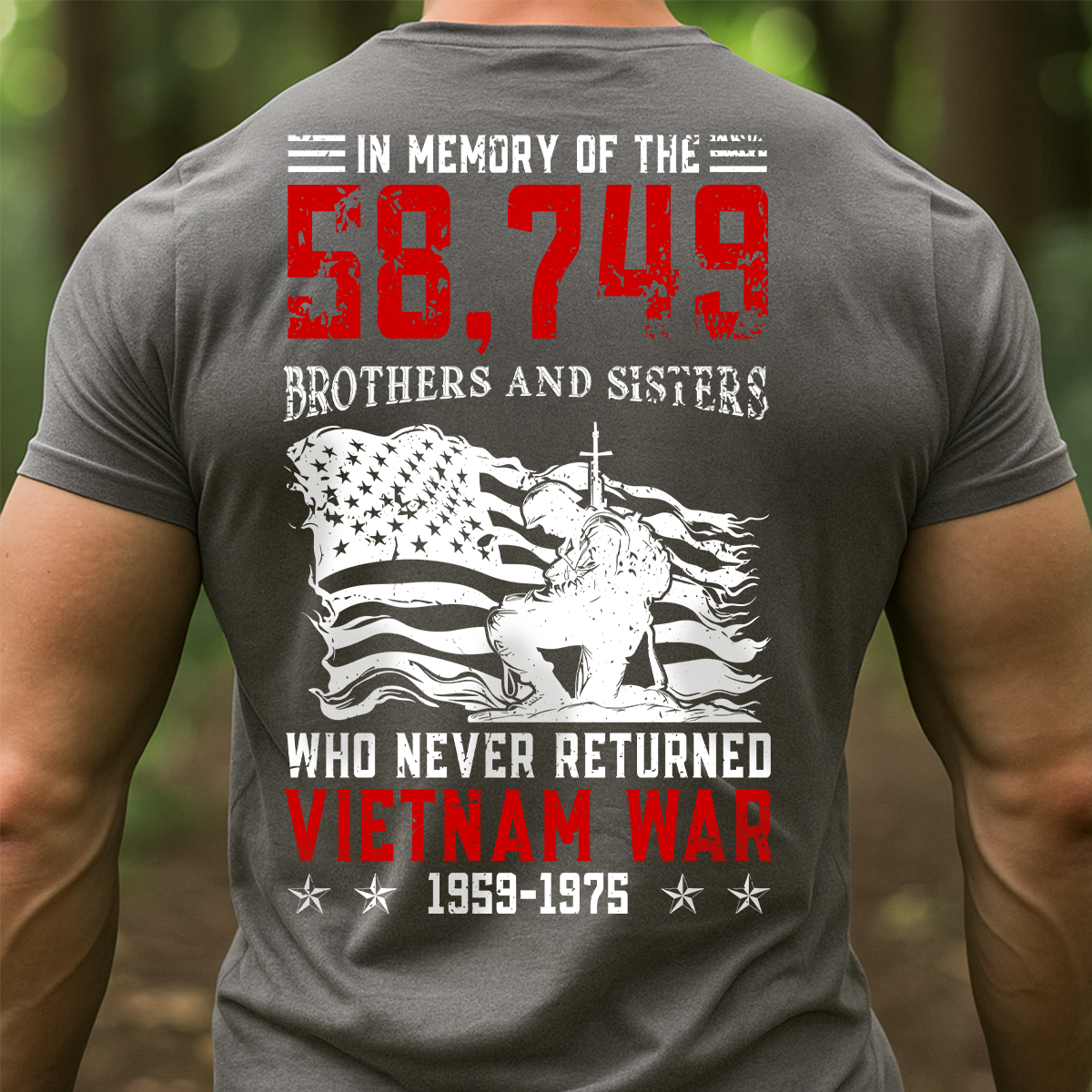In Memory Vietnam War T-Shirt – 58,749 Fallen Heroes Never Returned Tee