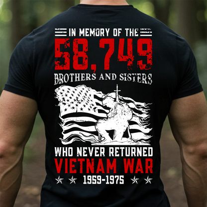In Memory Vietnam War T-Shirt – 58,749 Fallen Heroes Never Returned Tee