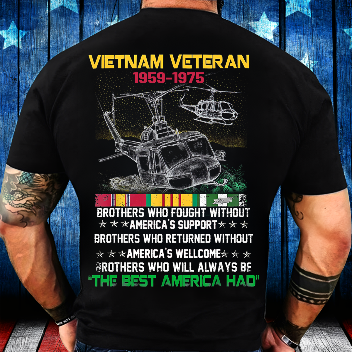 Vietnam Veteran The Best America Had Tee, 1959-1975 Army Military Tribute UH-1 Huey Helicopter Shirt