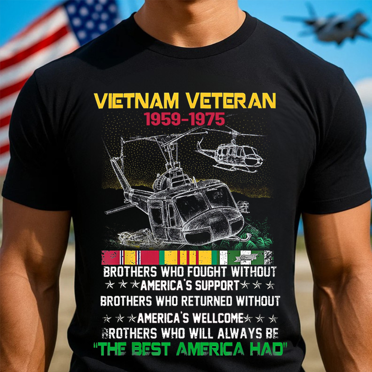 The Best America Had – Vietnam Veteran 1959-1975 UH-1 Huey Helicopter Tribute Shirt