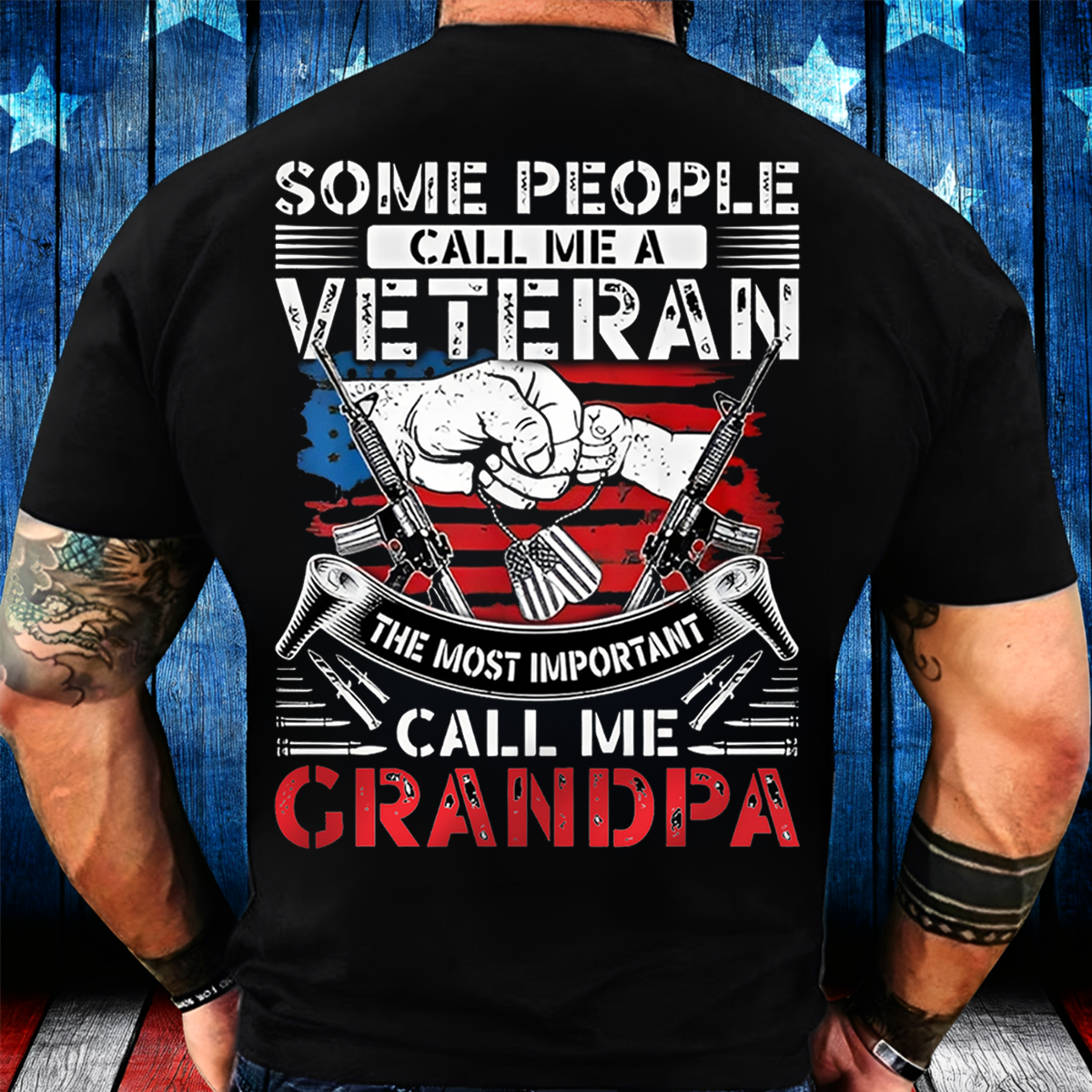People Call Me Veteran The Most Important Call Me Grandpa T-Shirt – Military Veteran Grandpa Gift Tee