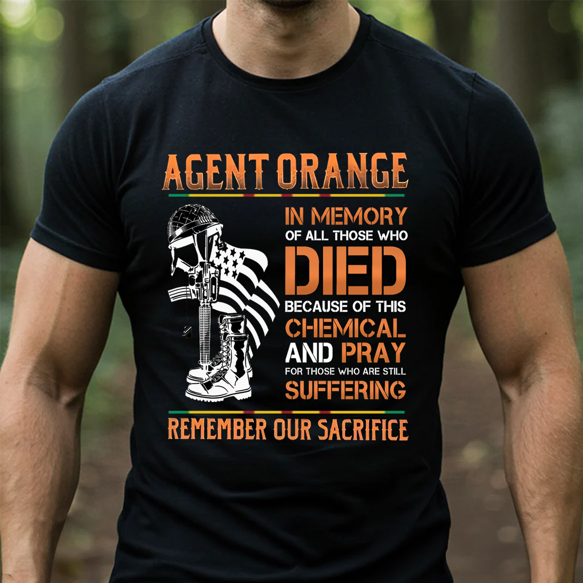 Agent Orange Vietnam War T-Shirt – In Memory of Those Who Died and Still Suffering, Vietnam Veteran Tribute Tee