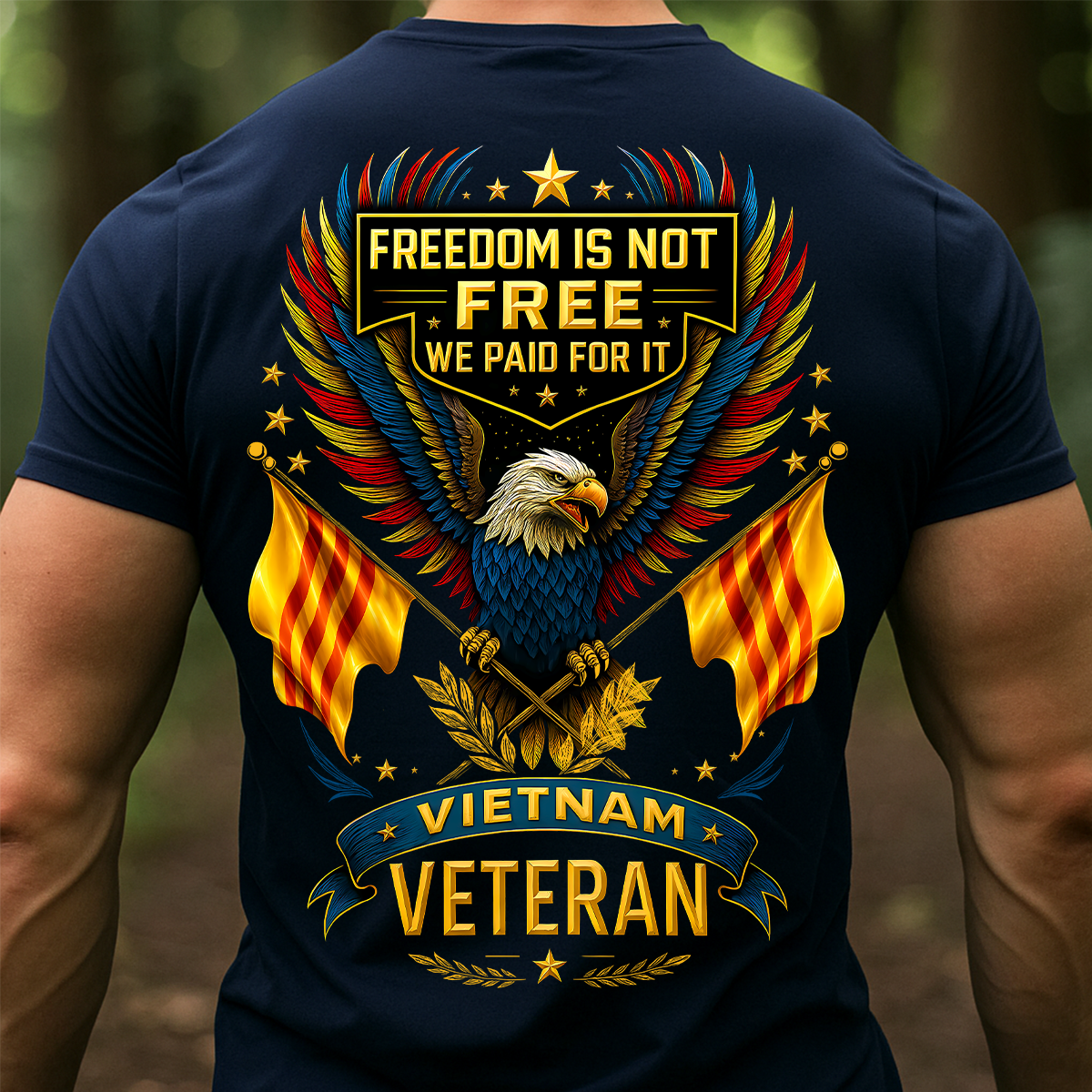 Freedom Is Not Free We Paid For It – Vietnam Veteran T-Shirt Patriotic US Military Shirt