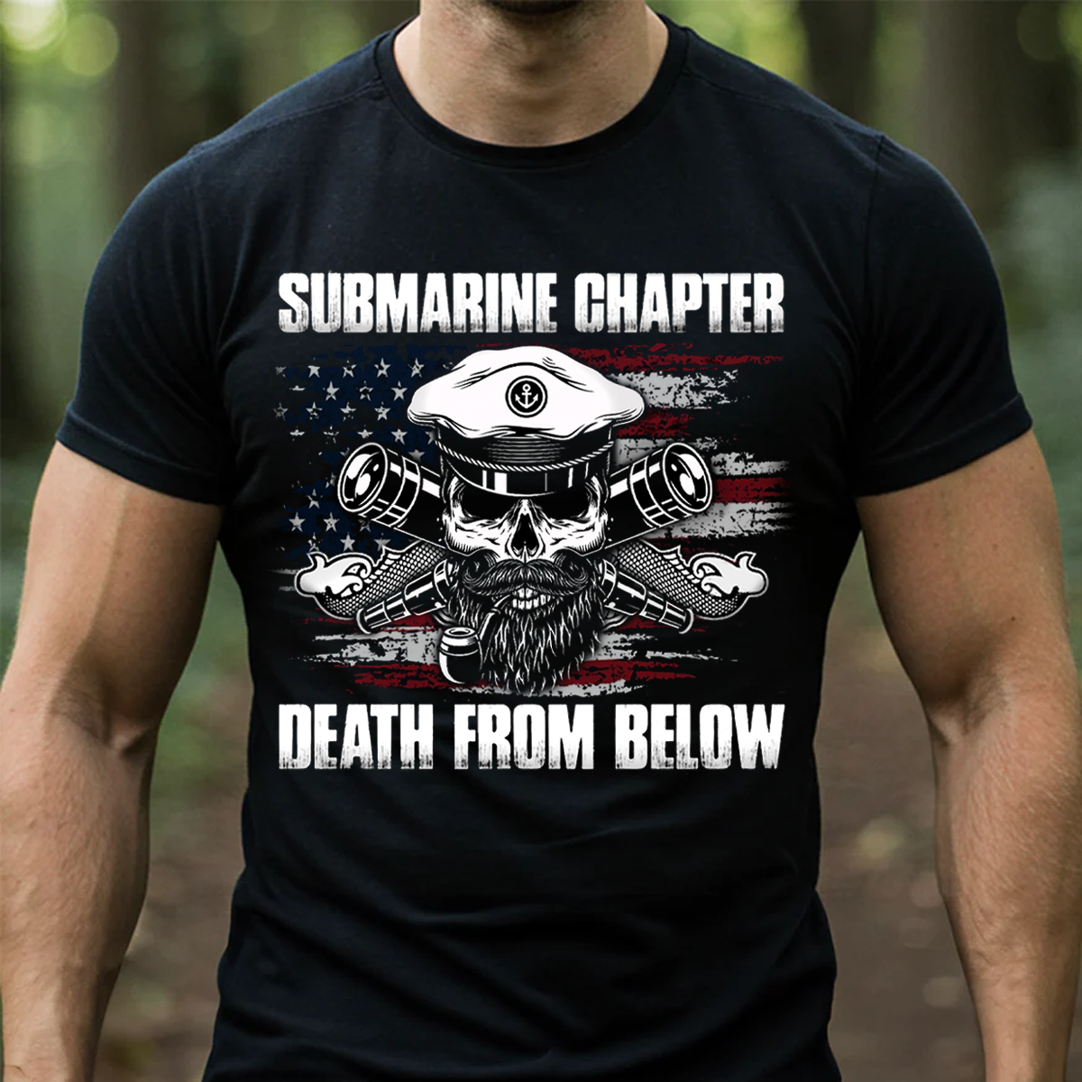 Submarine Veteran Skull T-Shirt – Death From Below Navy Military Chapter Tee